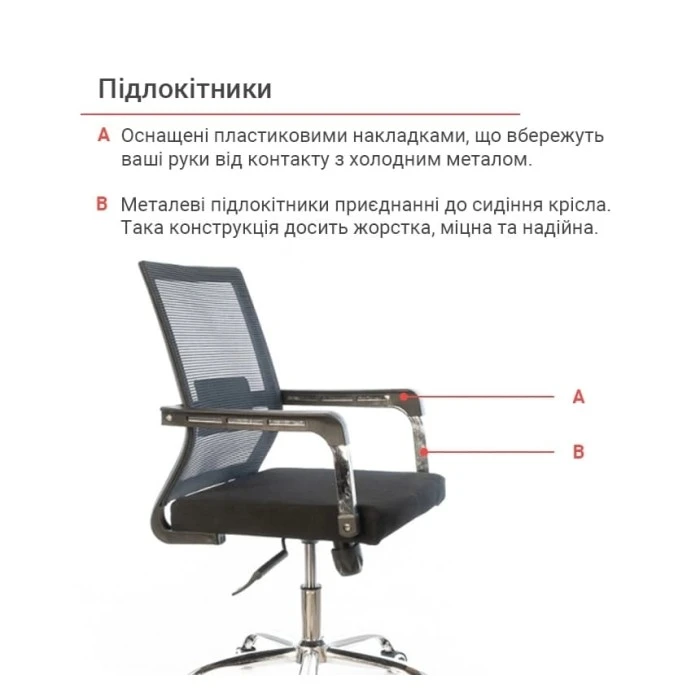 Крісло АКЛАС Бруно mesh СН TILT (Чорний)