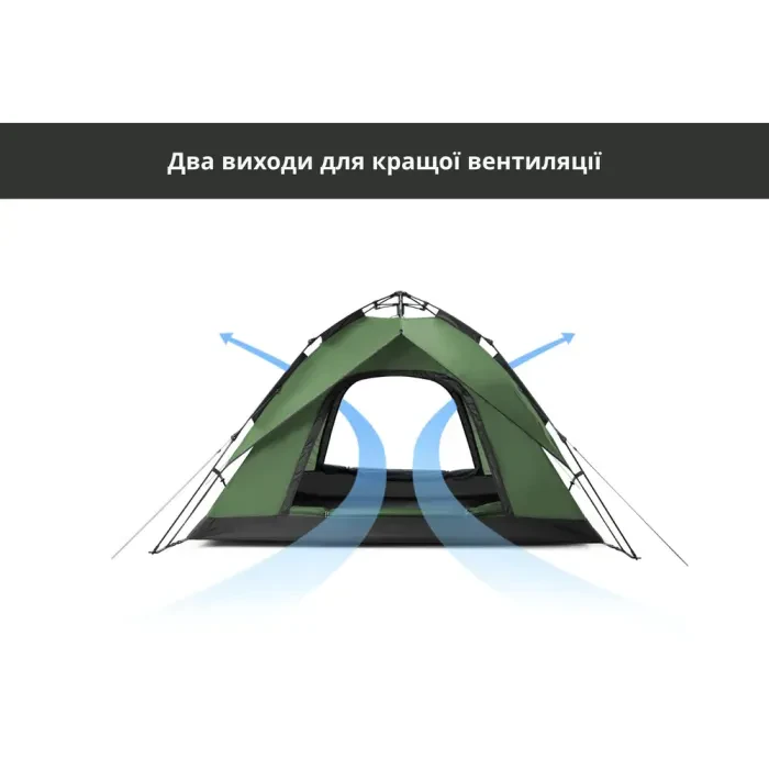 Намет тримісний автоматичний Naturehike NH21ZP008, темно-зелений