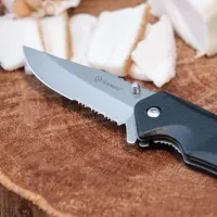 Ніж складаний туристичний Ganzo G617 (8 см) 440C / ABS чорний