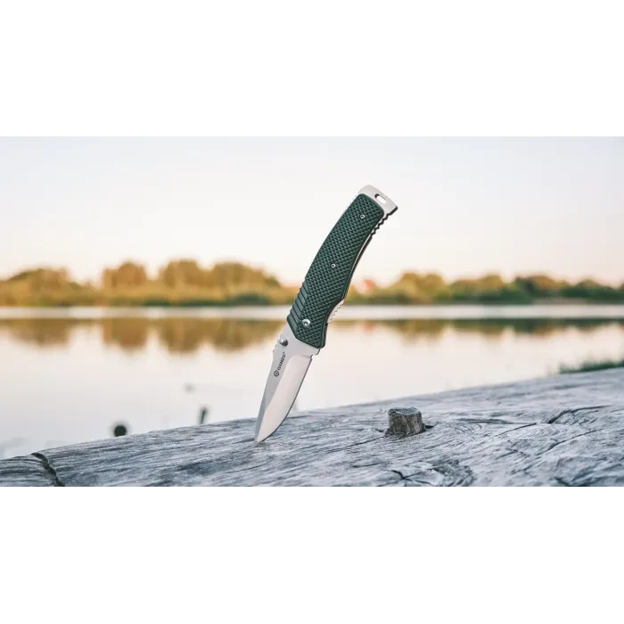 Ніж складаний туристичний Ganzo G618 (8 см) 440C / ABS зелений