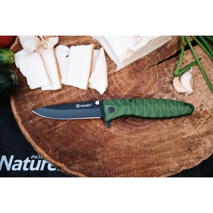 Ніж складаний туристичний Ganzo G620g-1 (8.8 см) 440C / ABS зелений