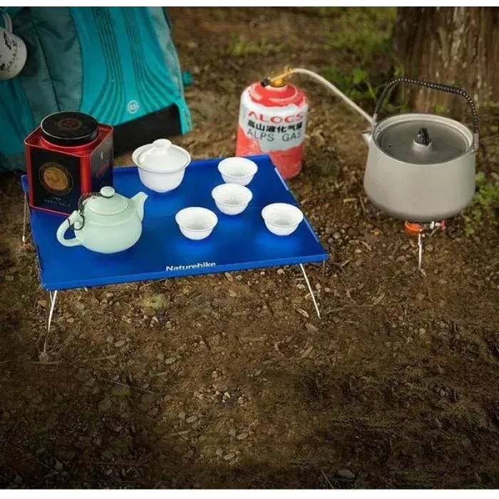 Стіл розкладний алюмінієвий для пікніку Naturehike NH17Z001-L, 34х25 см, сірий