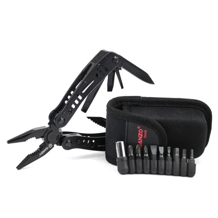 Мультитул Ganzo G103, (19.3 см) 22 функції, чорний + біти та чохол