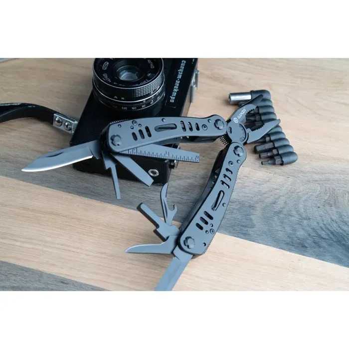 Мультитул Ganzo G103, (19.3 см) 22 функції, чорний + біти та чохол