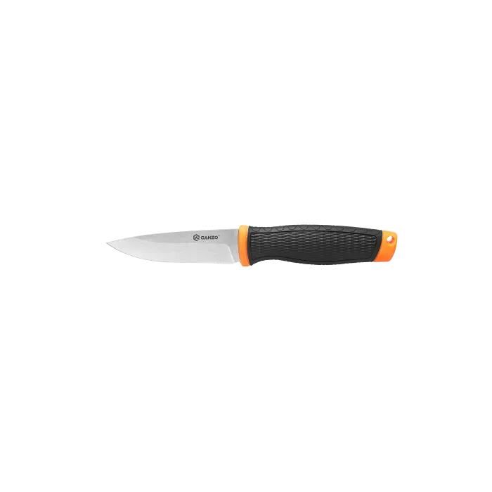 Ніж фіксований туристичний Ganzo G806 (9.8 см) 8CR14 / PP+TPR помаранчевий з чохлом