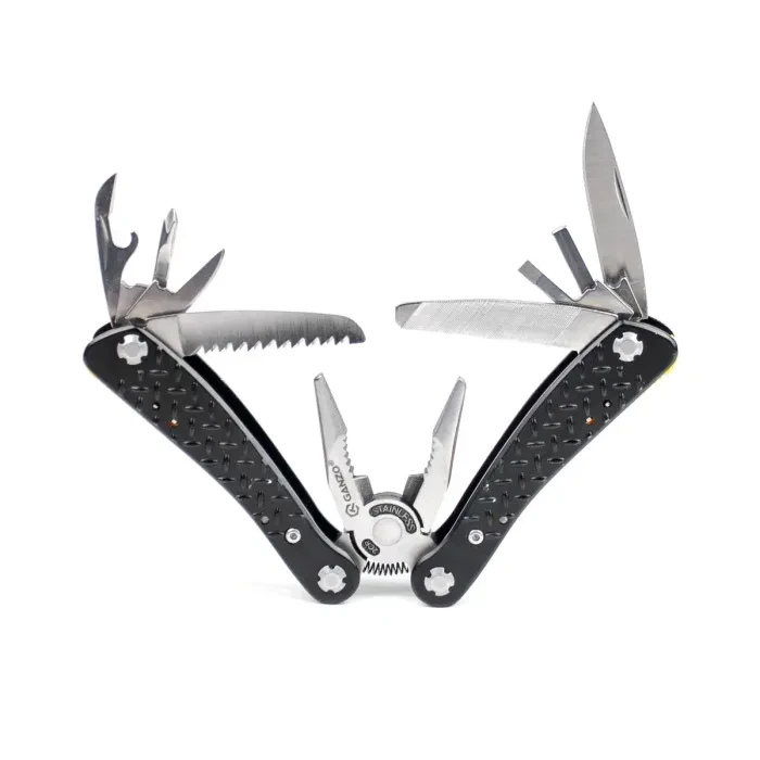 Мультитул Ganzo G106, (16.5 см) 22 функції, чорний + біти та чохол