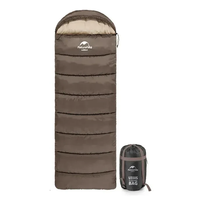 Спальник з капюшоном для туризму Naturehike U350 (1°C) коричневий