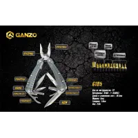 Мультитул Ganzo G105, (16.5 см) 22 функції + біти та чохол