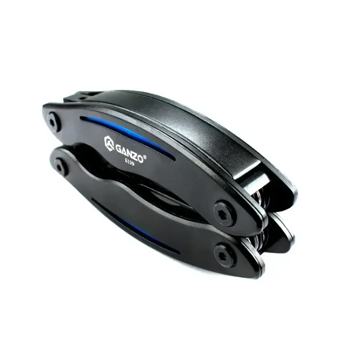 Мультитул Ganzo G109, (16.5 см) 10 функцій, чорний з червоним + чохол