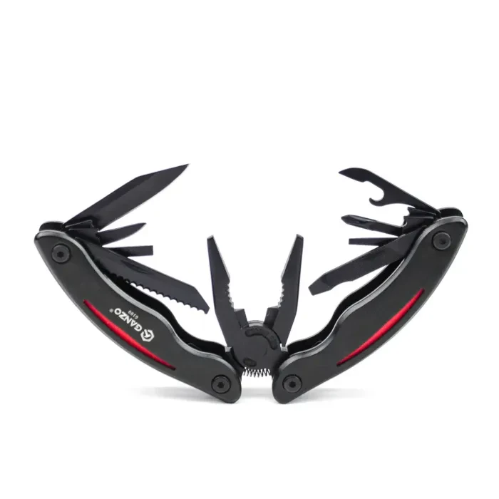 Мультитул Ganzo G109, (16.5 см) 10 функцій, чорний з червоним + чохол