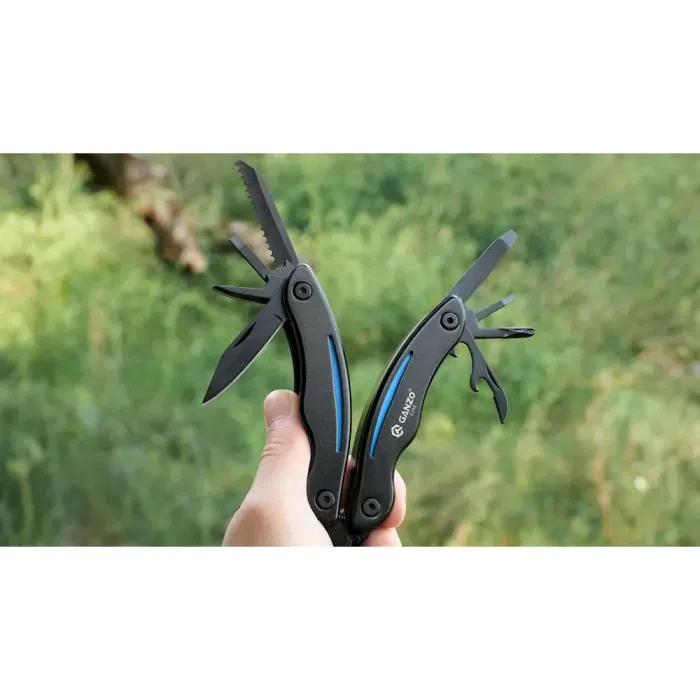 Мультитул Ganzo G109, (16.5 см) 10 функцій, чорний з червоним + чохол
