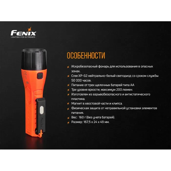 Ліхтар ручний вибухобезпечний Fenix WF11E