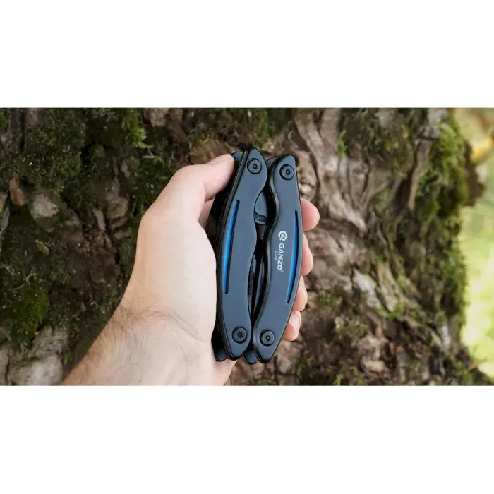 Мультитул Ganzo G109, (16.5 см) 10 функцій, чорний з червоним + чохол