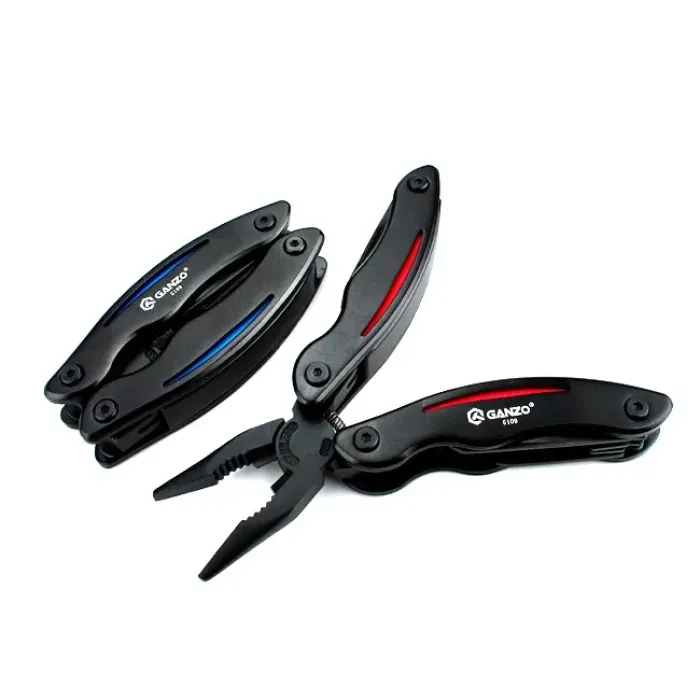 Мультитул Ganzo G109, (16.5 см) 10 функцій, чорний з червоним + чохол