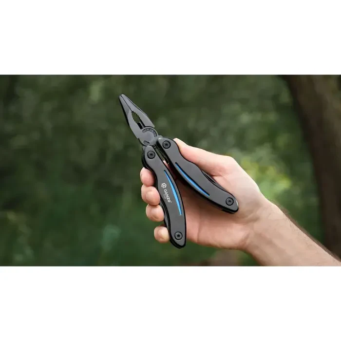 Мультитул Ganzo G109, (16.5 см) 10 функцій, чорний з червоним + чохол