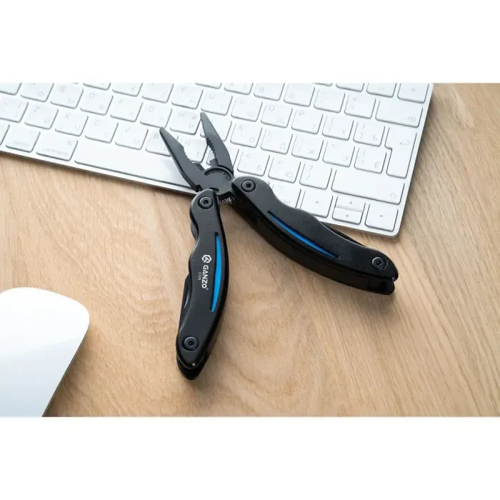 Мультитул Ganzo G109, (16.5 см) 10 функцій, чорний з червоним + чохол