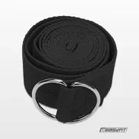 Ремень для йоги EasyFit Черный 183 см для растяжки, гибкости и асан. Прочный, хлопок.