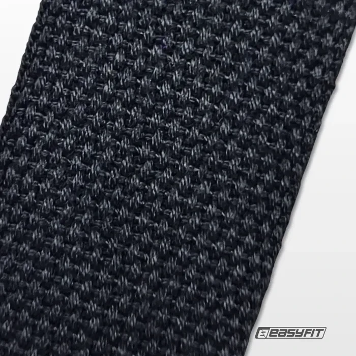 Ремень для йоги EasyFit Черный 183 см для растяжки, гибкости и асан. Прочный, хлопок.