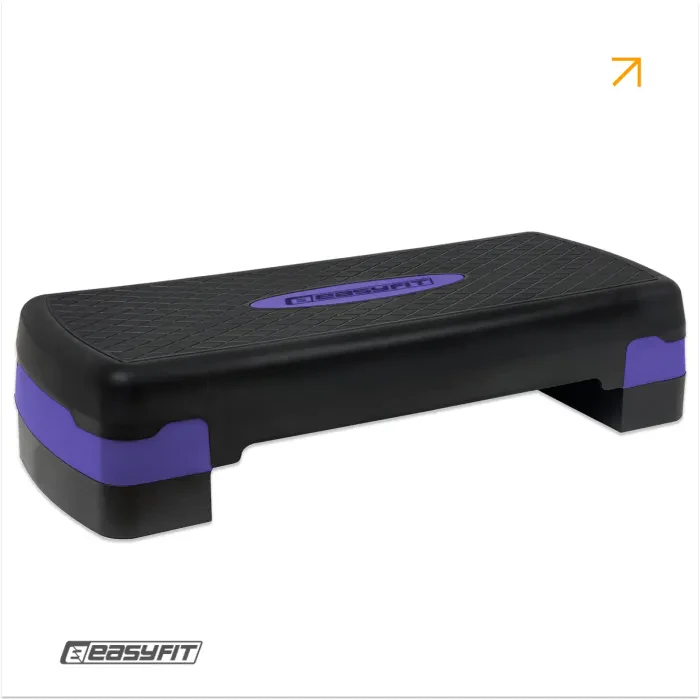 Степ-платформа EasyFit Step-B 2-рівнева (10/15 см) фіолетова для степ-аеробіки, фітнесу, кардіо, навантаження 200 кг