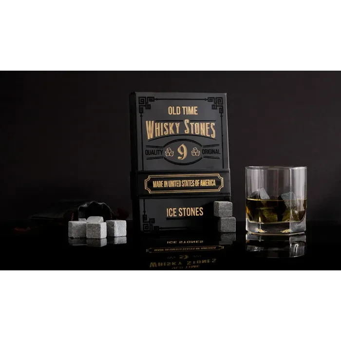 Камни для виски Whisky Stones 9 шт (Сертифицированы) + мешочек. Кубики для охлаждения виски