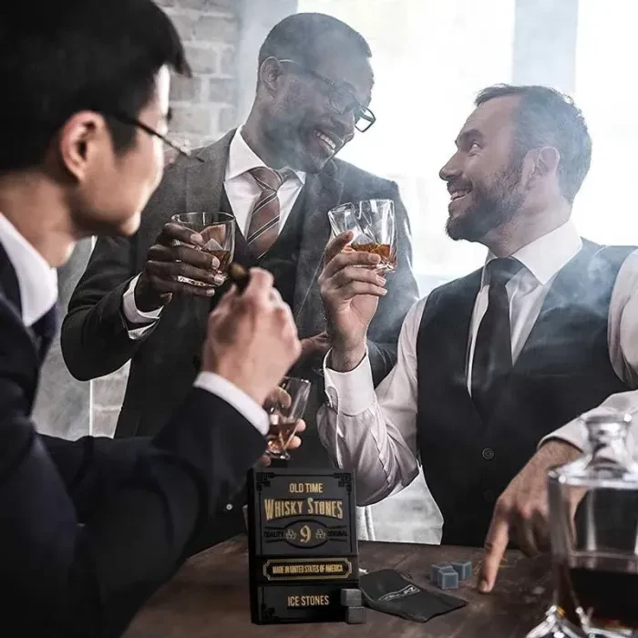 Камни для виски Whisky Stones 9 шт (Сертифицированы) + мешочек. Кубики для охлаждения виски