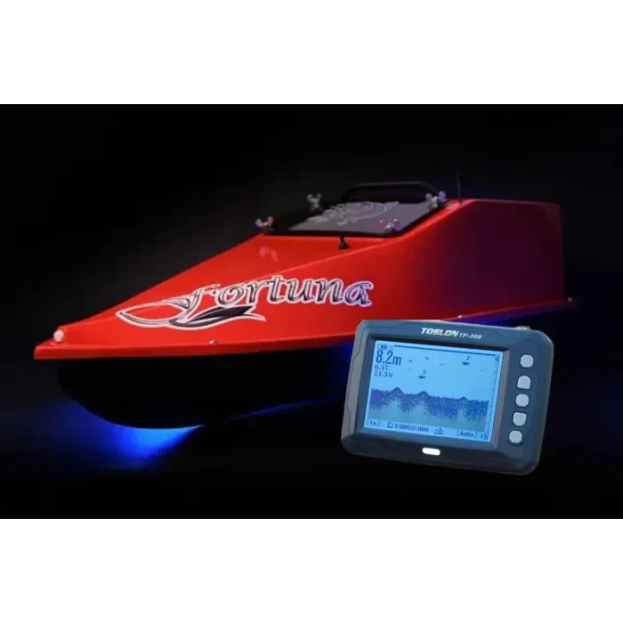 Кораблик для підгодовування Фортуна (27000 mAh) з ехолотом Toslon300 Червоний