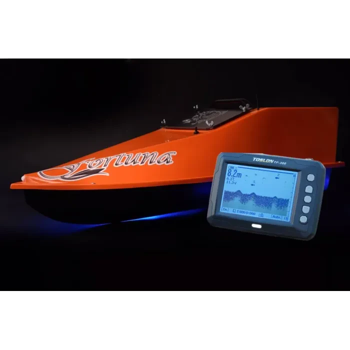 Кораблик для підгодовування Фортуна (27000 mAh) з ехолотом Toslon300 Помаранчевий