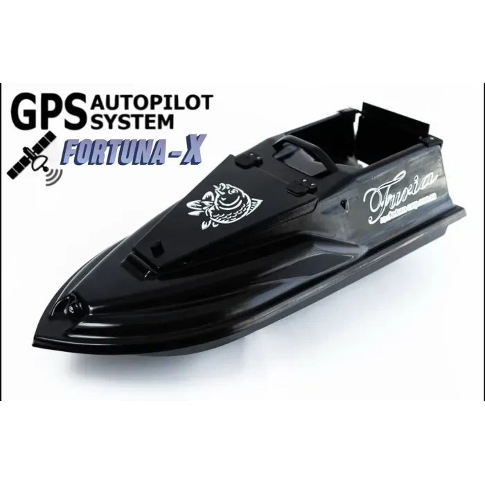 Кораблик для прикормки Фурия Фюжн с GPS автопилотом (Maxi Cortex) Черный. Рыболовный кораблик