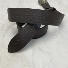 Шкіряний пояс з тисненням для чоловічого ременя Gorillas Accessories (коричневий) bb78