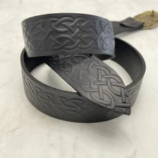 Шкіряний пояс з тисненням для чоловічого ременя Gorillas Accessories (чорний) bb79
