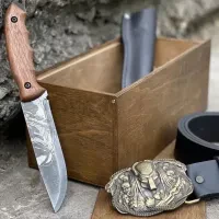 Нож + Кожаный Ремень. Подарочный набор "Хищник" для мужчин Gorillas Accessories ручная работа