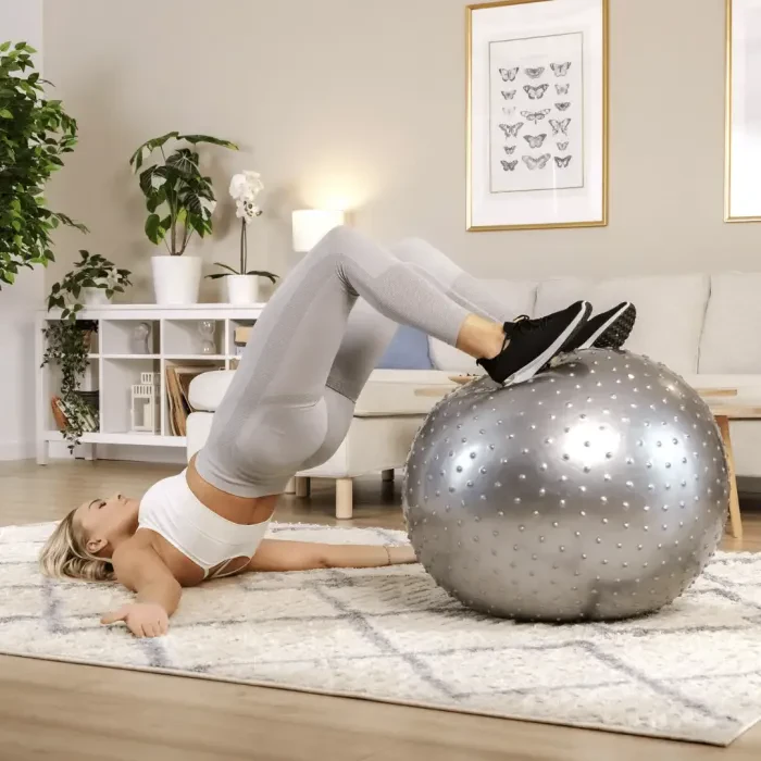 Фитбол массажный Hop-Sport 65см серебристый + насос