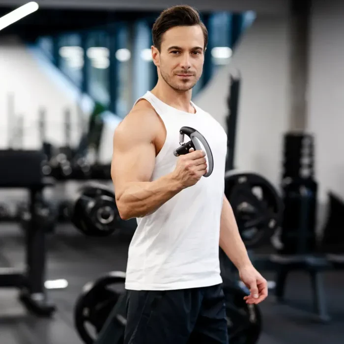 Эспандер регулируемый Gymtek 10-100кг с счетчиком серо-черный