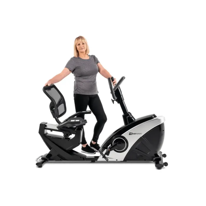 Горизонтальный велотренажер Hop-Sport HS-070L Helix серебристый iConsole+