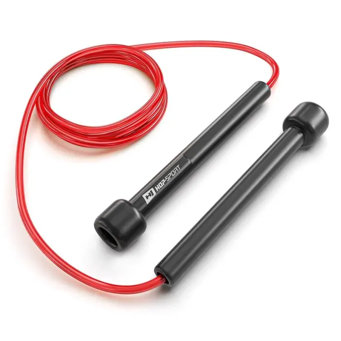 Скакалка Hop-Sport Crossfit NEW з пластиковыми ручками HS-P025JR красная