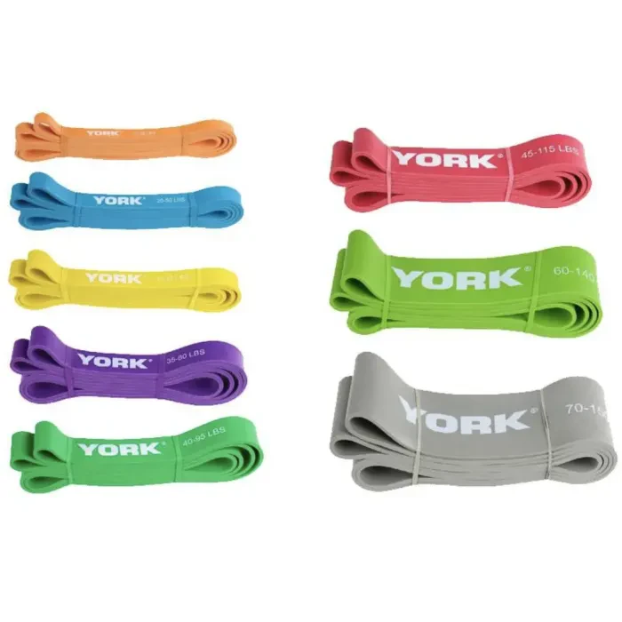 Резинка для фитнеса York 15-25кг (желтая) 2080x22x4,5 мм - для тренировок, подтягиваний, реабилитации