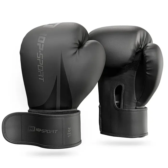 Боксерские перчатки Hop-Sport HS-BG12 12oz черные