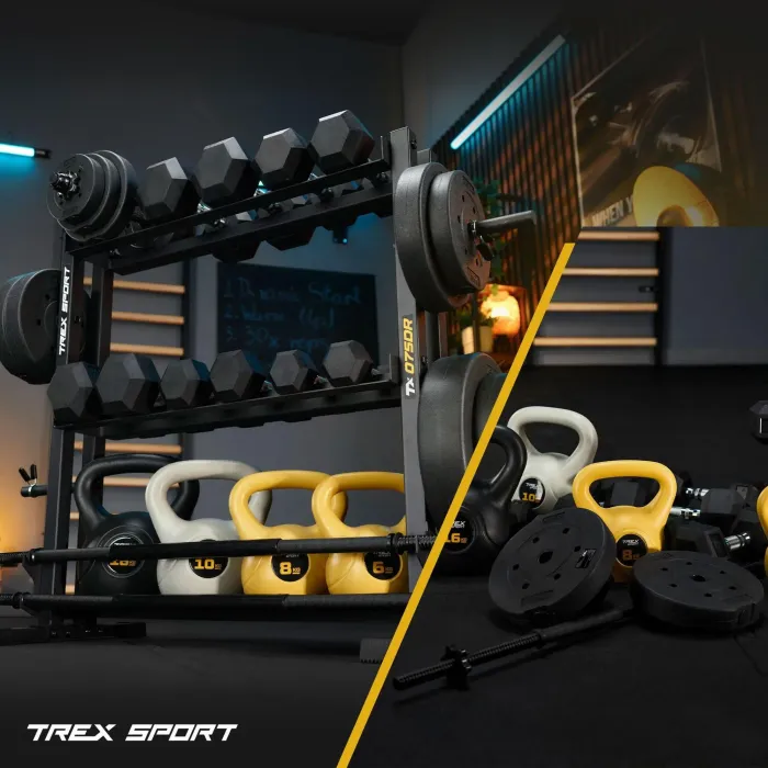 Стойка 3-уровневая для гантелей, грифов и гирь Trex Sport TX-075DR
