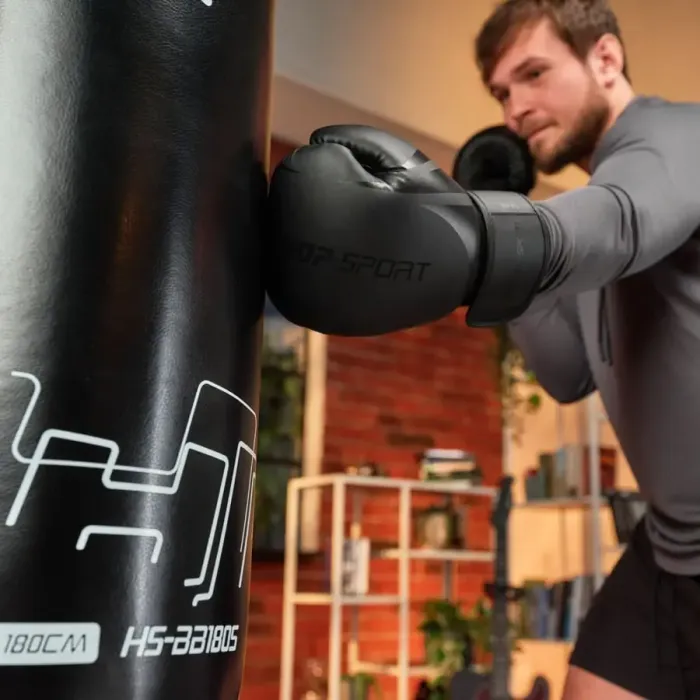 Боксерские перчатки Hop-Sport HS-BG12 12oz черные