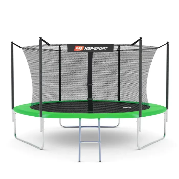 Батут + Подарок Hop-Sport 10ft (305см) зеленый с внутренней сеткой. Каркасный батут для взрослых и детей