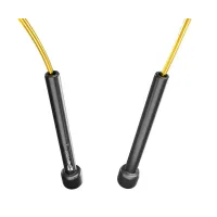 Скакалка Hop-Sport Crossfit NEW з пластиковыми ручками HS-P025JR желтая