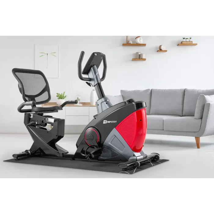 Горизонтальный велотренажер Hop-Sport HS-070L Helix красный iConsole+