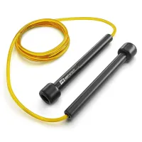 Скакалка Hop-Sport Crossfit NEW з пластиковыми ручками HS-P025JR желтая
