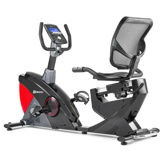 Горизонтальный велотренажер Hop-Sport HS-070L Helix красный iConsole+