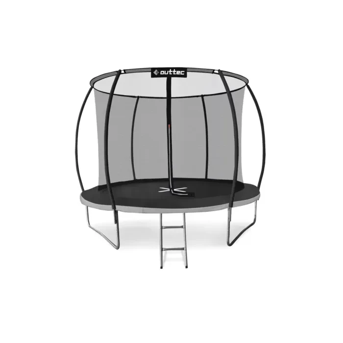 Батут Outtec Premium 10ft (312см) чорно-сірий із внутрішньою сіткою. Розбірний, для дорослих та дітей