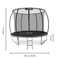 Батут Outtec Premium 10ft (312см) черно-серый с внутренней сеткой. Разборный, для взрослых и детей