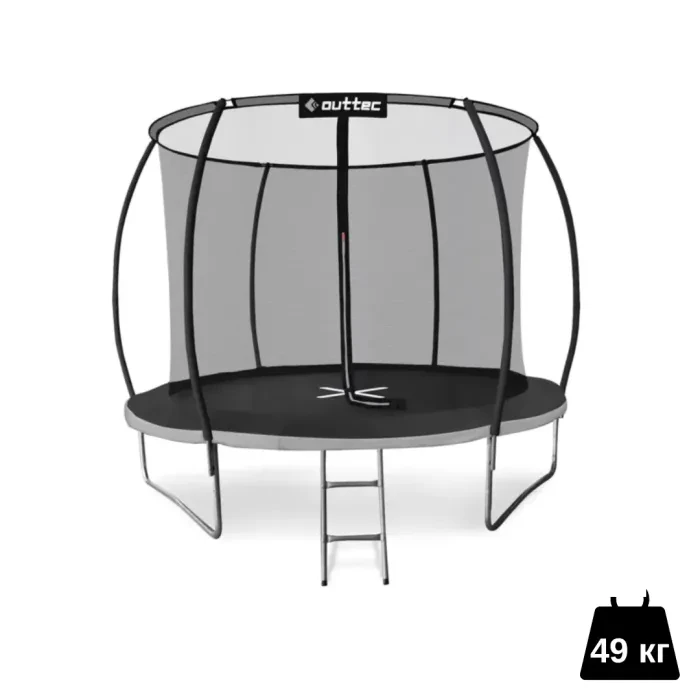 Батут Outtec Premium 10ft (312см) чорно-сірий із внутрішньою сіткою. Розбірний, для дорослих та дітей
