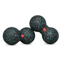 Массажный мяч двойной EPP 80 мм Hop-Sport HS-D008MB черно-голубой