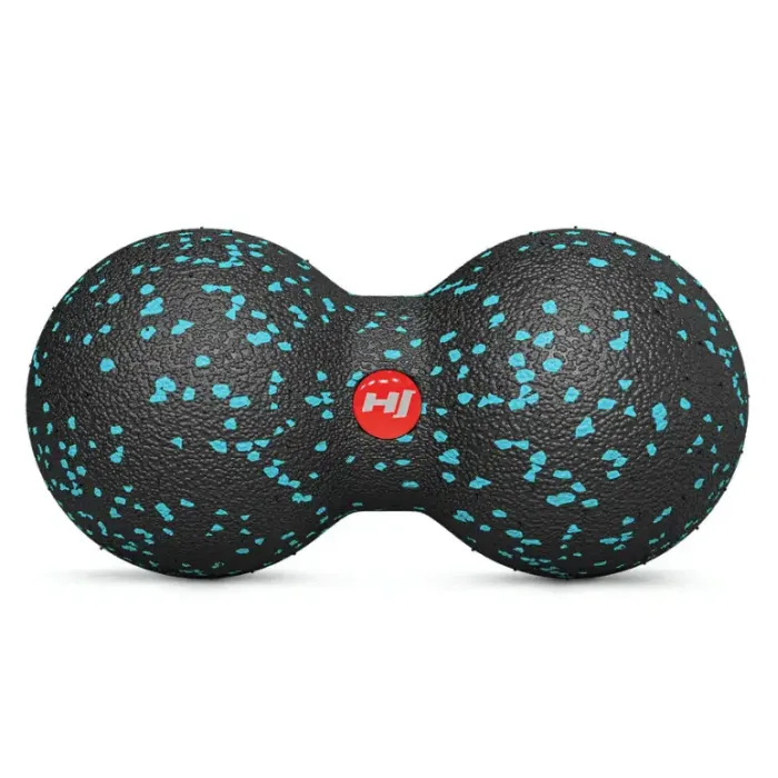 Массажный мяч двойной EPP 80 мм Hop-Sport HS-D008MB черно-голубой