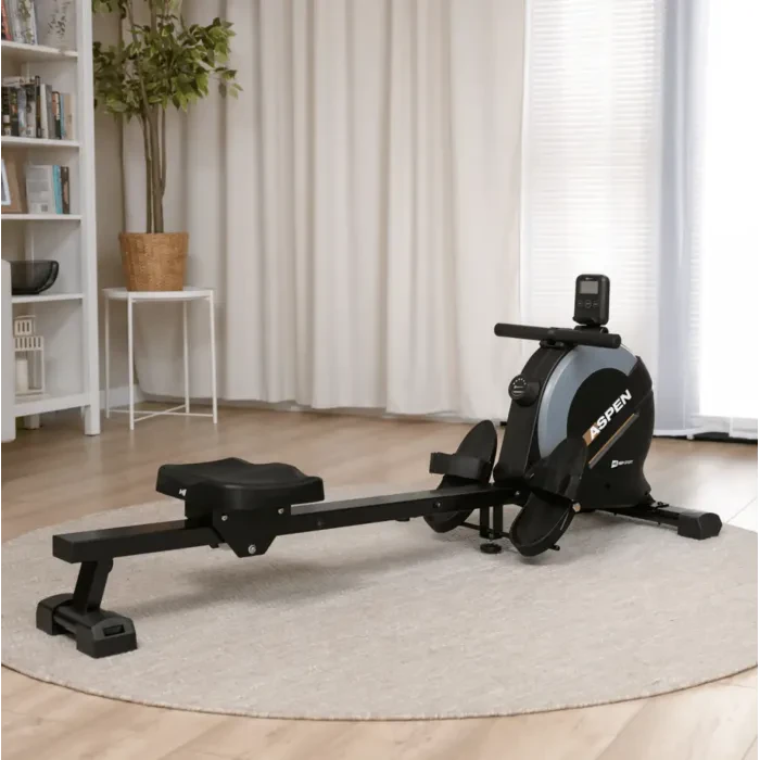 Гребной тренажер Hop-Sport HS-080R Aspen магнитный черно-золотистый